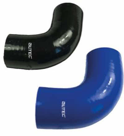 90 graden siliconen bochten blauw en zwart
